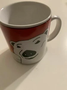 Collectible Vintage 1997 Gibson Coca Cola Coffee Mug Coke Polar Bear Hand Paint - Picture 1 of 3