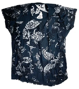 Gucci Black Sheer Lace Crew Neck Short Sleeve Oversized Top Blouse One Size - Picture 1 of 4