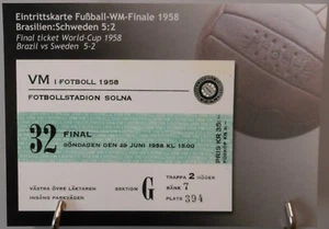 Fußball WM 1958 Postkarte Final Ticket History Memory Brasilien Schweden FP370 - Bild 1 von 2