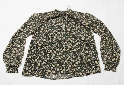 MinkPink Women's Long Sleeve Heather Blouse JL3 Black Floral Medium NWT - Image 1 of 3