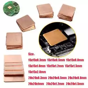 15 x 15/20 x 20 mm dissipateur thermique cuivre cale coussinets thermiques pour ordinateur portable IC chipset GPU CPU - Photo 1/9