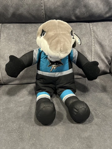 SJ Sharkie Plush Puppet With Original Tag- San Jose Sharks Vintage 1993  17” Cover