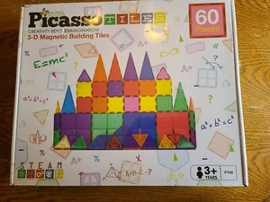 Picasso Tiles 3-D Magnetic Building Tiles 60 Pieces - Picture 1 of 2