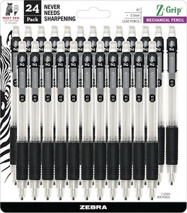 Zebra Pen Z-Grip Mechanical Pencil 0.5mm 24pk Black BRAND NEW - Picture 1 of 2