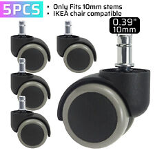 FOH Set of 5 Swivel Caster Wheel Replacement Stem 10mm for Ikea Chair