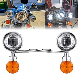 LED Fog Passing Turn Signal Light Bar For Harley Heritage Softail Classic FLSTC - Picture 1 of 10