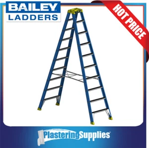 Bailey Ladders Step Ladder 3m 10 Step Fibreglass 150Kgs Double Sided FS13983 - Picture 1 of 6