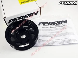 Perrin Lightweight Black Crank Pulley for 2002-2014 WRX / 2004-2021 STI w/AC - Picture 1 of 9