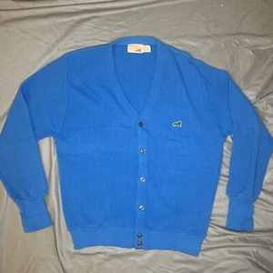 Vintage The Fox Collection Mens Size M 38-40 Blue Grandpa Cardigan Sweater USA - Picture 1 of 7