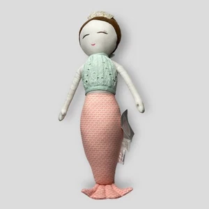 Lil Pixies Doll Mermaid Made in India Pink Tail Brown Hair Bun 22 Inch NEW TAGS - Picture 1 of 8