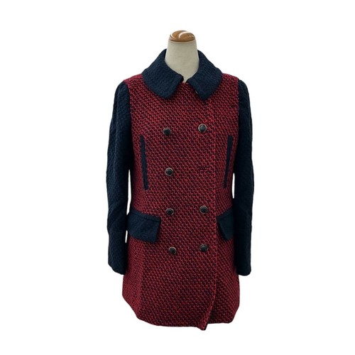 Cappotto TORY BURCH colore rosso navy taglia 2 moda donna donna logo esterno bottone