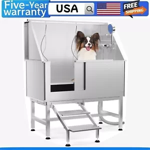 ๐ฅ๐ฑ50" Dog Grooming Tub 304 Stainless Steel Professional Dog Bathing Station St - Picture 1 of 8