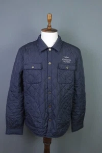 Aeronautica Militare Blue Snap Cargo Quilted Puffer Jacket Size 58 - Picture 1 of 20