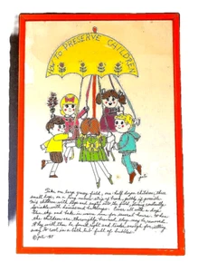 Soovia Janis - How To Preserve Children - by Pati Framed 12.5" x 18.5" VTG 1967 - Picture 1 of 10