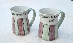 PAIR OF McVICAR  AUSTRALIAN STUDIO POTERY GUMBLEBUM MUGS - Picture 1 of 7