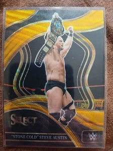 2024 Panini Select WWE "Stone Cold" Steve Austin Ringside Gold Wave Prizm/10 - Imagen 1 de 14