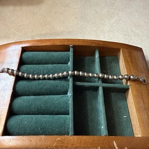 925 Sterling Silver Beaded Ball Bracelet 8.5" In Length - Picture 1 of 3