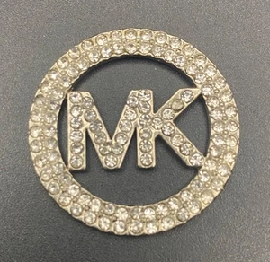 Michael Kors MK Logo Strass Emblem H1326 silberfarben Ersatzabzeichen 1,25" - Bild 1 von 4