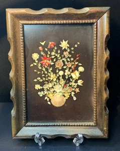"De colección 3D SeaShell Flor Arreglo Floral Festoneado Marco de Madera Imagen Artística 7x9""" - Imagen 1 de 9