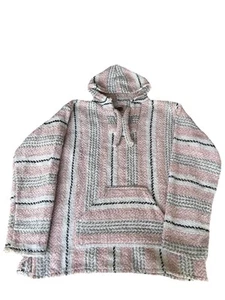 Earth Ragz Baja Hoodie Pullover Pink White Striped Kids Size Medium - Picture 1 of 6