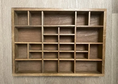 "Bandeja tipográfica para impresoras de madera antigua vintage 16,5"" x 12"" x 1,75"""  Foto 1 de 4