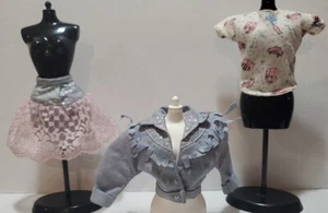 Vintage Barbie 1987 Jeans Look Fashions Lot Jacket, Top & Skirt - Picture 1 of 8