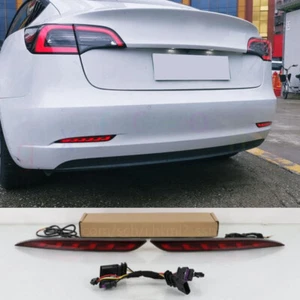 For Tesla Model 3 2017-2023 LED Rear Fog Lights /Brake Lights /Turn Lights 2PCS - Bild 1 von 16