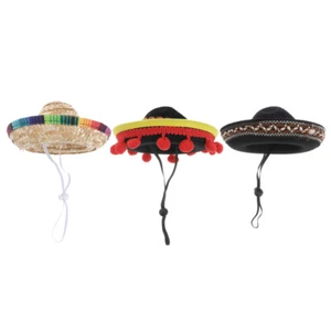 3 Stück Mexikaner Mütze Baby Mann Sombrero für kleine Hunde Mini Sombrero Haustiere - Bild 1 von 12