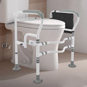 Bathroom Toilet Safety Rail Support Frame Handrail Grab Bar Knee Surgery Elderly - Picture 1 of 17