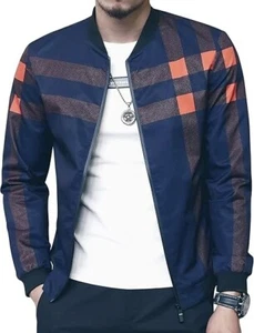LOGEEYAR Men's Bomber Casual Lightweight Color Block Windbreaker Coat Jacket S - Picture 1 of 6