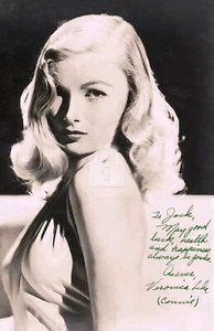 Veronica Lake Signed RPPC Photo Postcard Copy - Picture 1 of 2