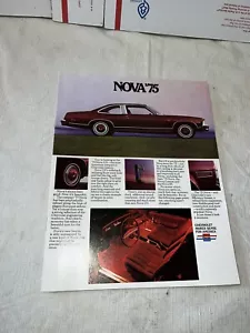 1975 CHEVROLET NOVA DEALER SALES BROCHURE OEM CHEVY AUTO ADVERTISING GAS OIL - Bild 1 von 8