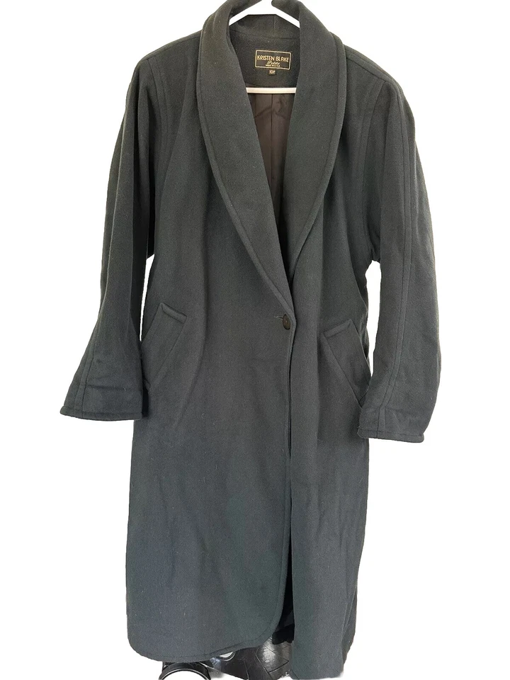 Abrigo negro para mujer Kristen Blake mezcla de lana cachemir 10P Foto 1 de 4