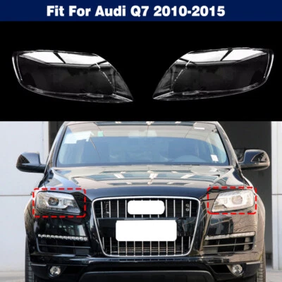 2Pc Headlight Lampshade Clear Lens Replace Cover + Sealant For Audi Q7 2010-2015 — 第 1/4 张图片