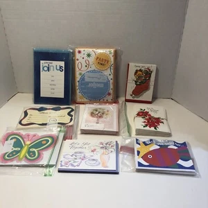 100+ Party Invitations Hallmark American Greetings Etc Christmas Flowers Fish - Picture 1 of 16