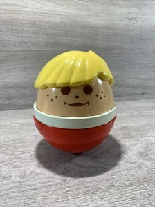 VINTAGE LITTLE TIKES JUMBO TODDLE TOTS WEEBLES WOBBLE ROLY POLY CHIME BALL 5” - Picture 1 of 6