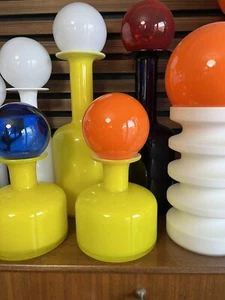 Holmegaard Vintage gelbe Glas Vase Gulvase Space Age Mid Century 24 cm hoch - Bild 1 von 7