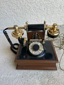 Vintage Western Electric Deco-Tel Brass Eagle Desk Rotary Dial Telephone - Picture 1 of 5