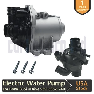 NEW Electric Engine Water Pump W/ Thermostat For BMW N54 N55 3.0L 135i 335i 535i - Picture 1 of 19