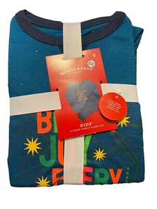 Kid's Joy Print Matching Family Pajama Set - Wondershop Blue 6 - Picture 1 of 2