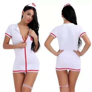Women's Sexy Nurse Costume Cosplay Uniform Outfit G-string Fancy Dress Lingerie - Picture 1 of 9