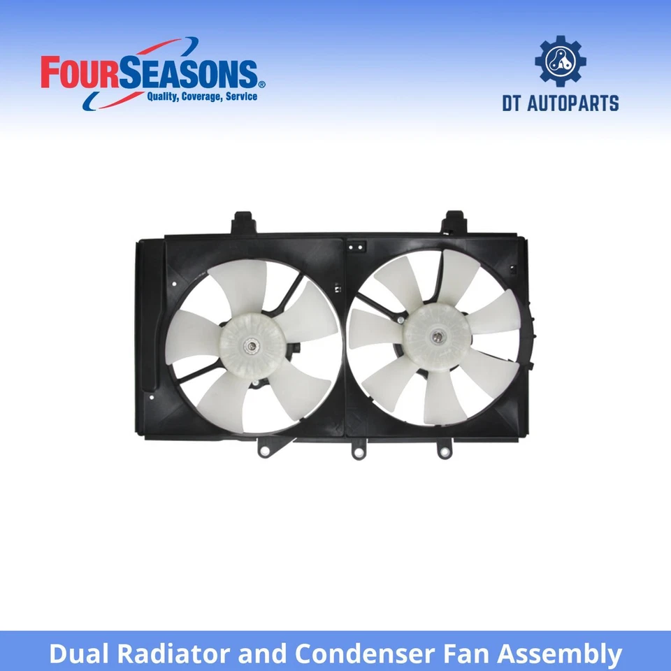 Para 2004-2005 Dodge Neon radiador duplo e conjunto de ventilador condensador 4 estações - Imagem 1 de 4