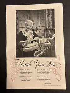 Vtg 1930s Poem, Rachel Albright, Thank You Son - Picture 1 of 3