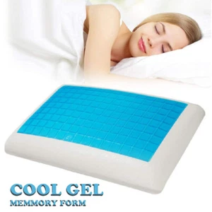 COOLING ORTHOPEDIC MEMORY FOAM CONTOUR CERVICAL PILLOW GEL FIRM HEAD NECK BACK - Picture 1 of 12