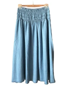 New Blu Pepper Prairie Midi Skirt Or Blue Mini Dress In Size Large - Picture 1 of 5