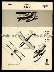 WWII Aircraft Identification Poster, SOC Seagull, Art Print on 11x14" 09140 - Picture 1 of 1