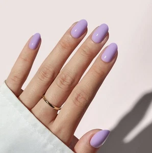 BTArtbox Lila Lavanda Prensa En Uñas Forma Almendra Gel Natural Look | Suave - Imagen 1 de 5
