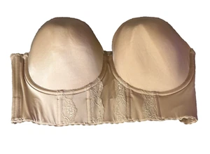 Parfait Elissa Strapless Bustier Seamless Padded Longline Strapless Bra 38G - Picture 1 of 6