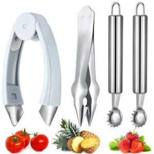 4Pcs Strawberry Tomato Stem Leaves Huller Remover Fruit Kitchen Corer Top Tool - Picture 1 of 7
