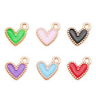 24PCS Enamel Alloy Love Heart Charms 9x9mm Dangle Pendant for Earrings Necklace